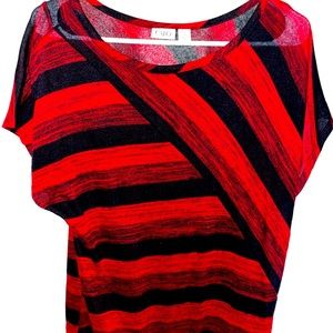 Red & Black Striped Blouse